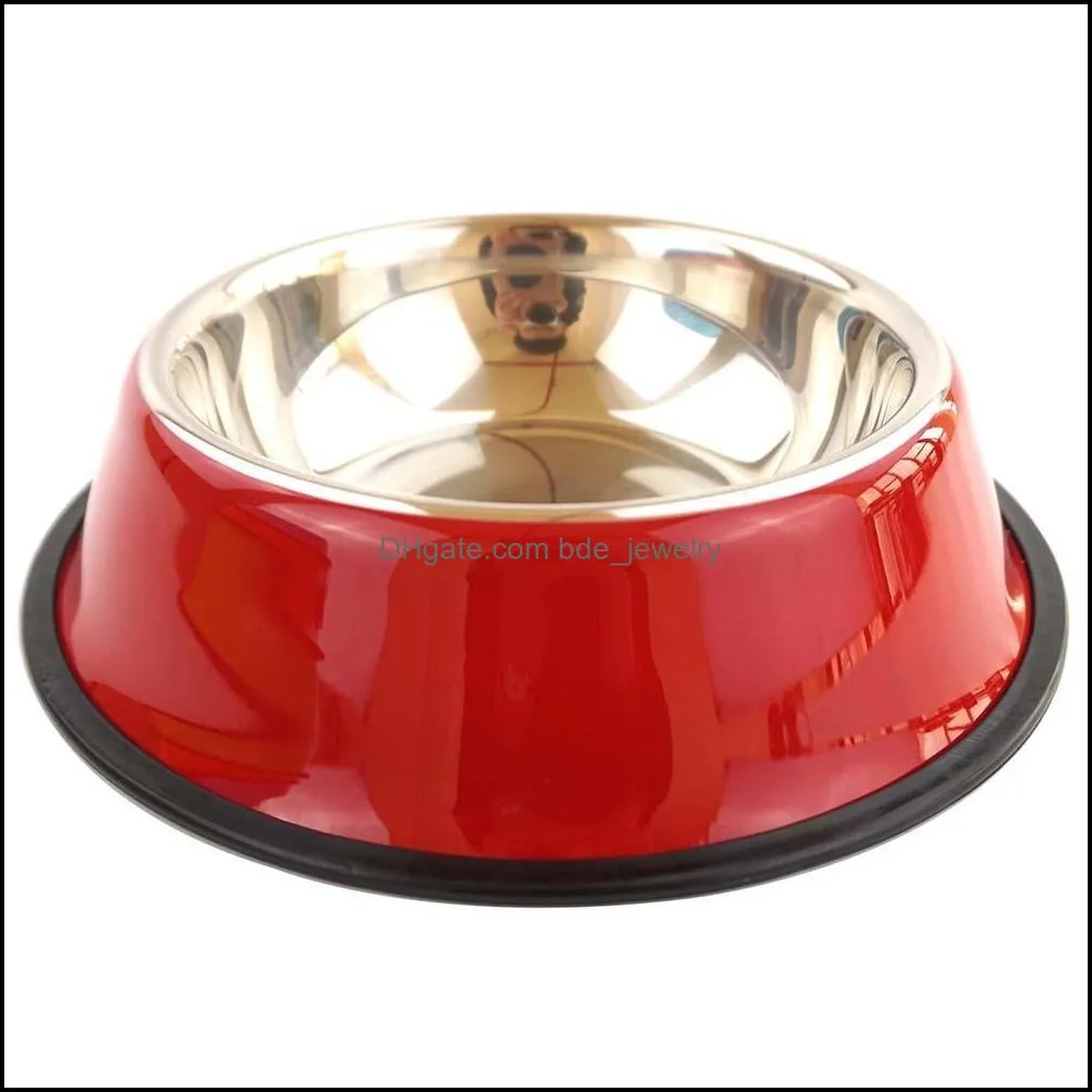 dog bowls stainless steel puppy dog feeder feeding food water dish bowl pet dogs cat dog bowl stainless steel