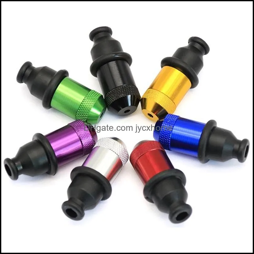 rubber nipple pipes colorful 53mm snuff pipes metal pipes smoking tools 350 v2