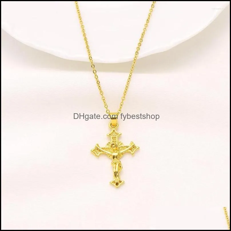 pendant necklaces 9k yellow fine gold jesus crucifix cross link chain necklace womens mens gift