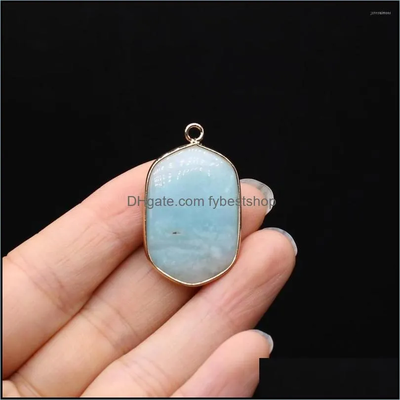 pendant necklaces charms natural blue agates multishape amazonites connectors for making diy jewerly necklace bracelet accessories