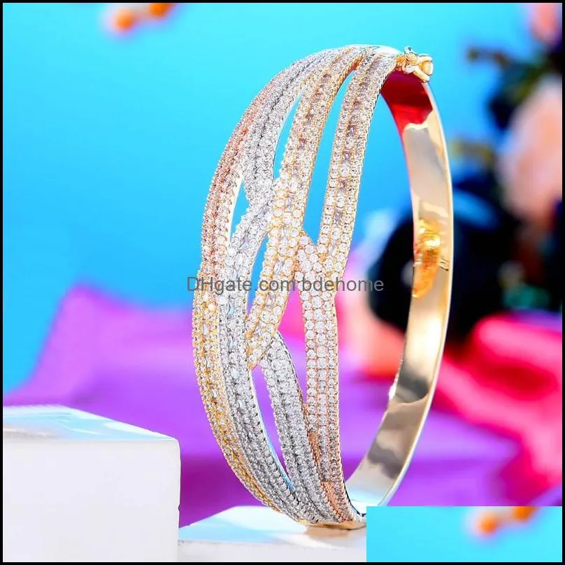 bangle luxury cross stackable african for women wedding full cubic zircon crystal cz dubai bracelet party jewelrybanglebangle