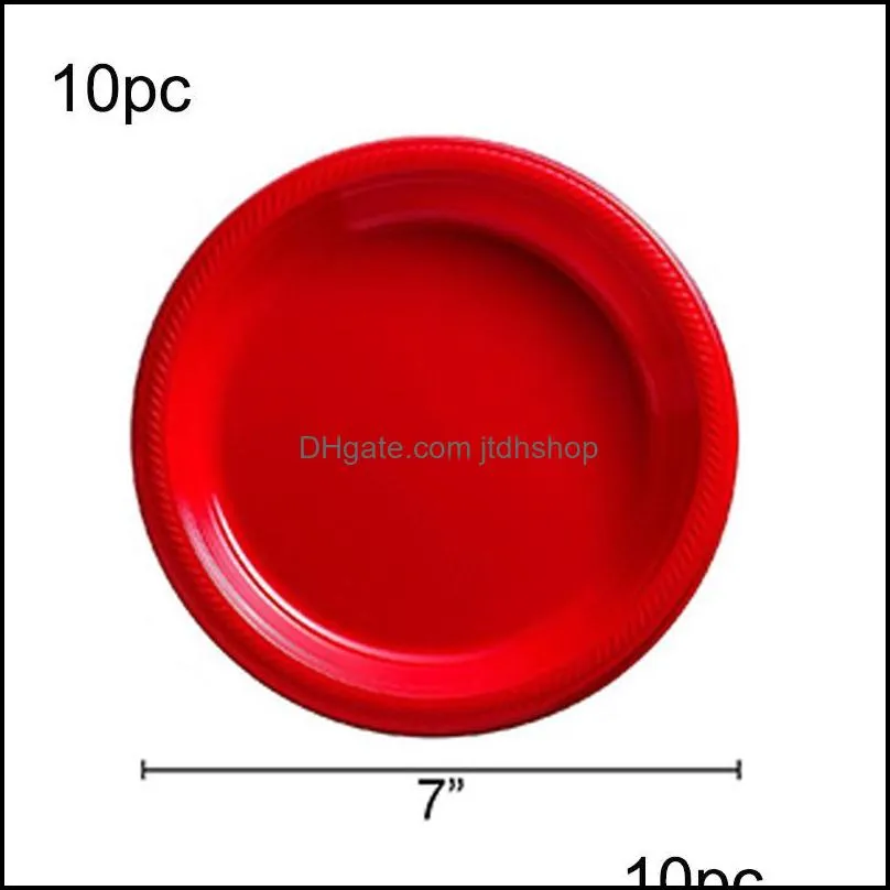 disposable dinnerware red party set plastic plate cup napkin tableware birthday decoration baby shower christmas wedding