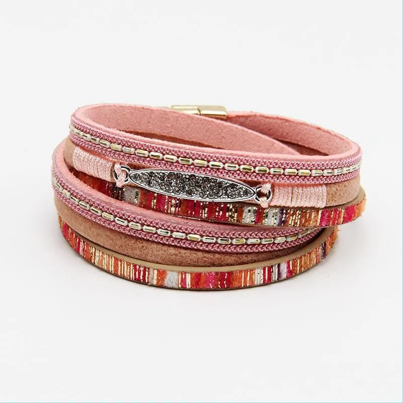 bangle boho jewelry vintage hand woven bracelet original leather alloy fashion lover giftbangle