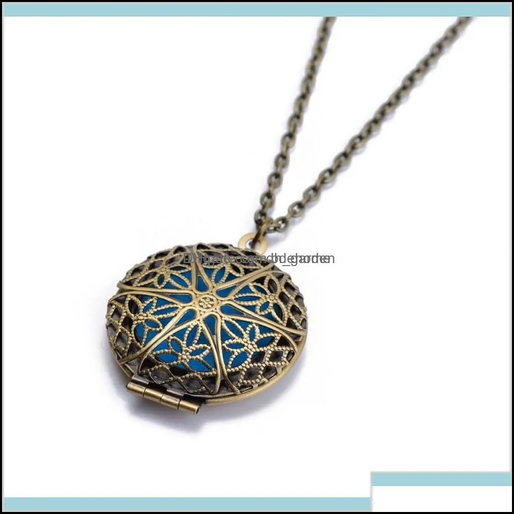 pendant necklaces pendants jewelry drop delivery 2021 wholesale10pcs hollow memory po antique vintage per mens locket aromatherapy