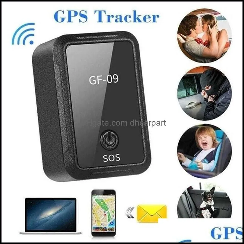 mini car gps tracker rastreador gf09 waterproof drop shock alarm voice/ app control locator