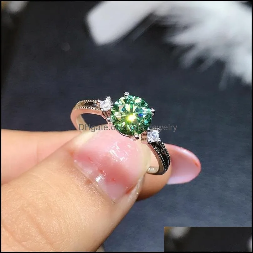 cluster rings 2021 creative 925 sterling silver vintage green zircon stone crystals ring personality women love open