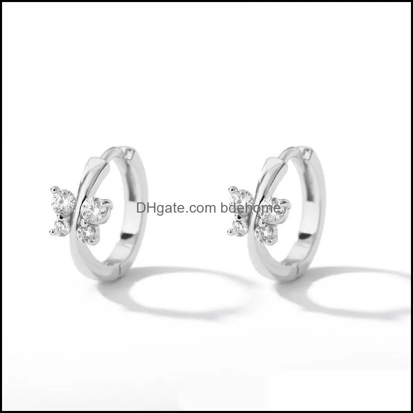 stud 2021 trend butterfly earrings for women fashion piercing zircon woman earring cute jewelry stainless steel gift