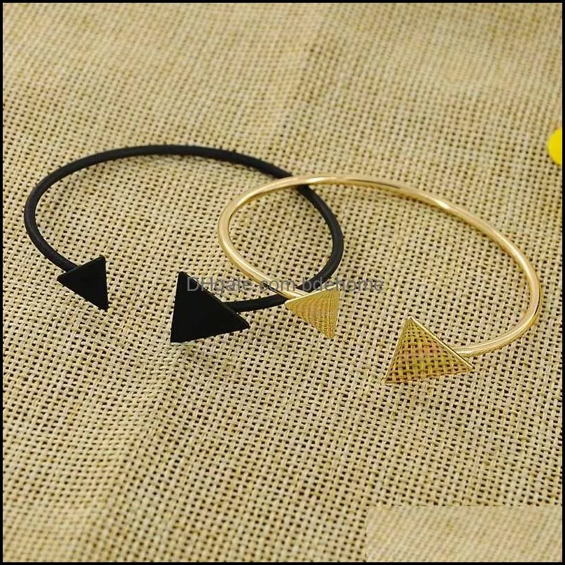 bangle arrive adjustable geometric double triangle bracelet open round cuff party gold color silver banglesbangle