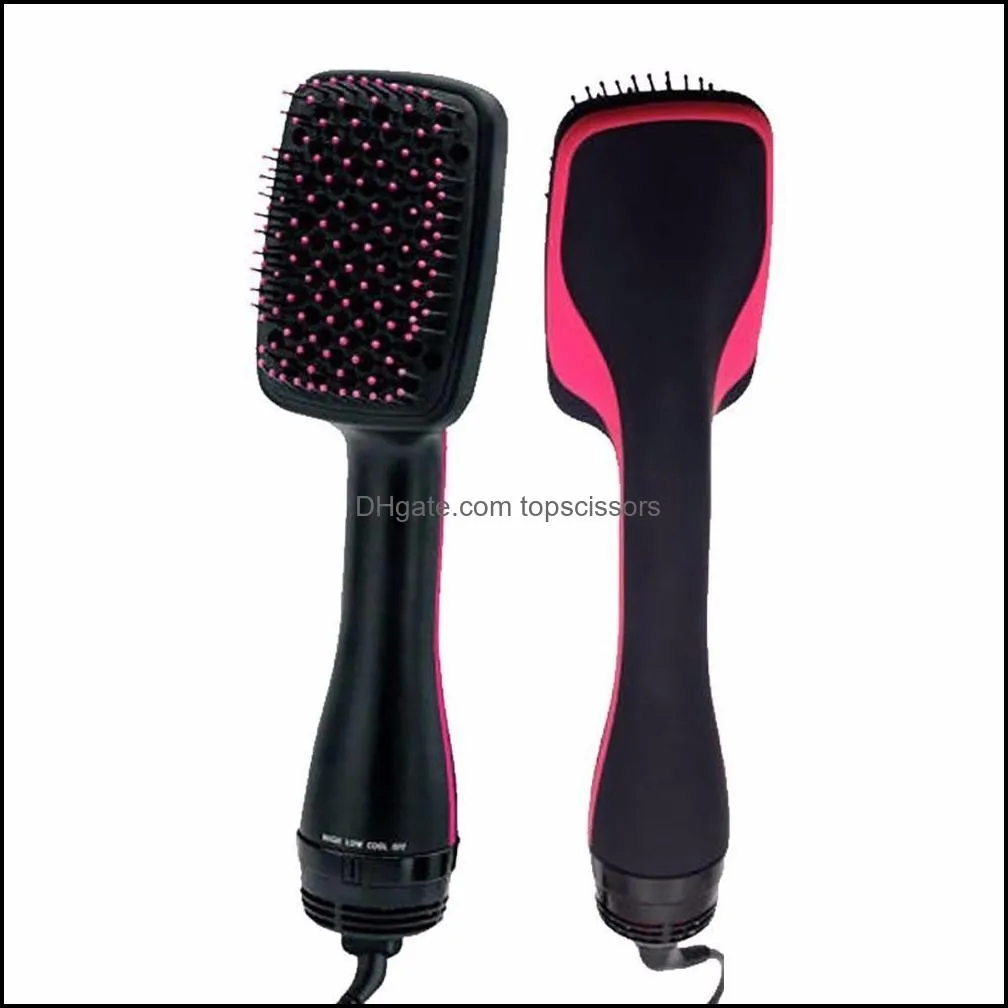 hot air brush one step hair dryer styler hair air brush negative ion straightener for all typeus plug