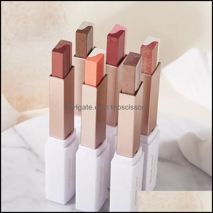 double color glitter eye shadow stick matte eyeshadow makeup waterproof bicolor shimmer cosmetics beauty makeup tool