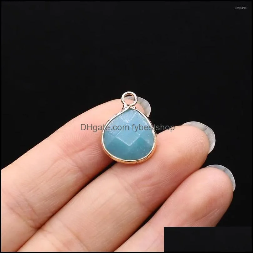 pendant necklaces charms natural blue agates multishape amazonites connectors for making diy jewerly necklace bracelet accessories