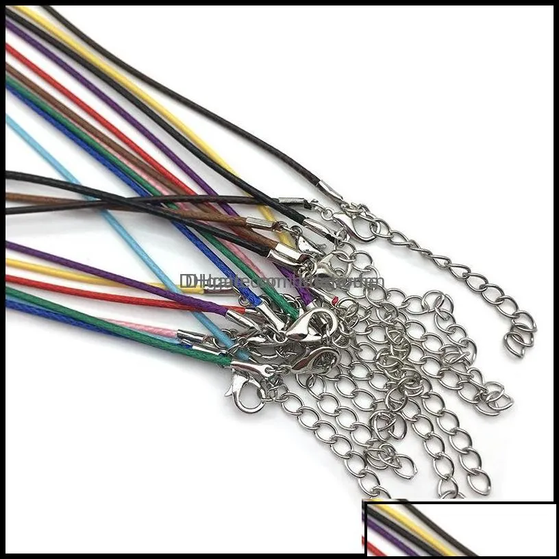 cord wire jewelry findings components 1 5mm colorf wax string chains necklace bracelet with extension chain sal dhfc6