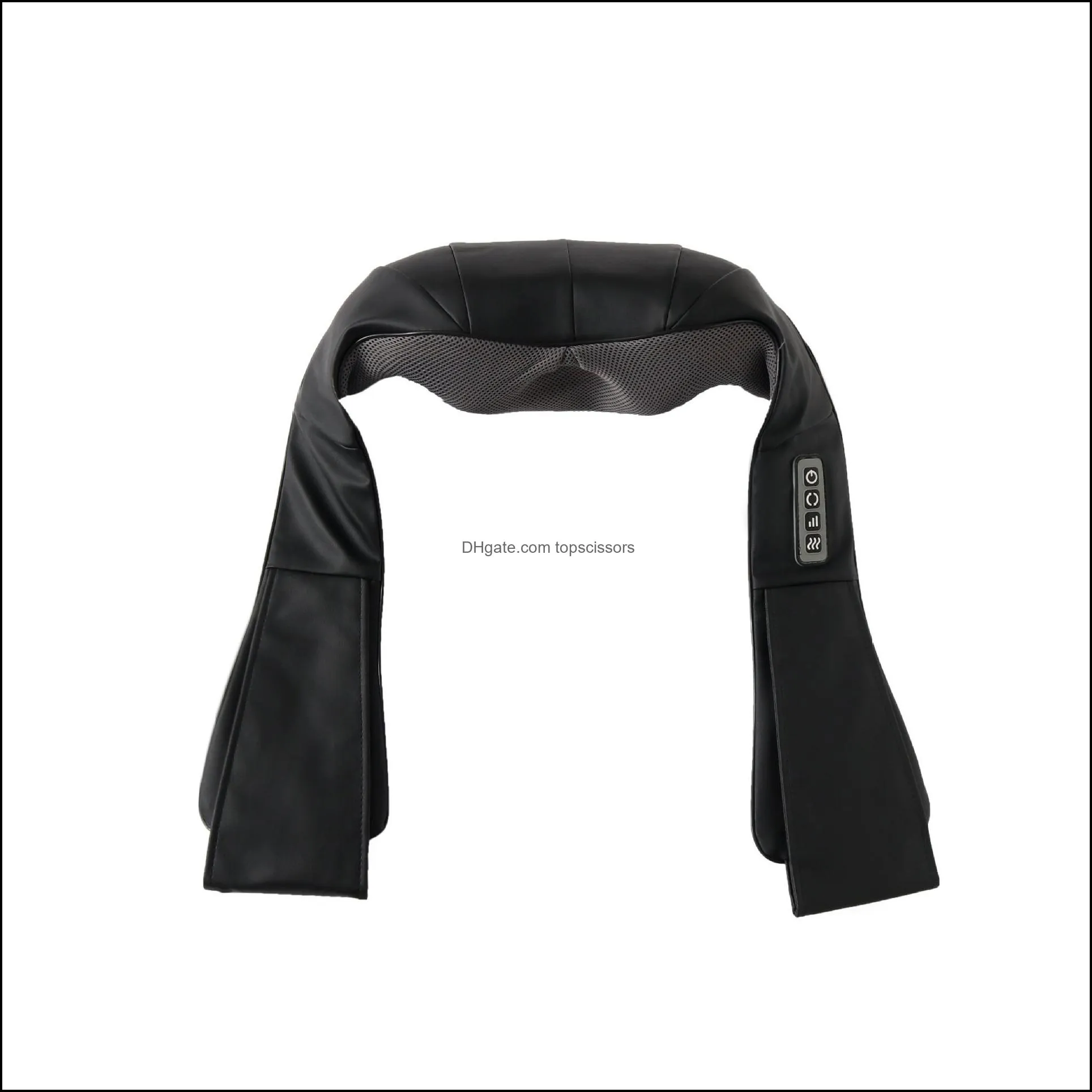 u shape electrical shiatsu back neck shoulder body massager infrared heated 4d kneading car/home massage shawl device