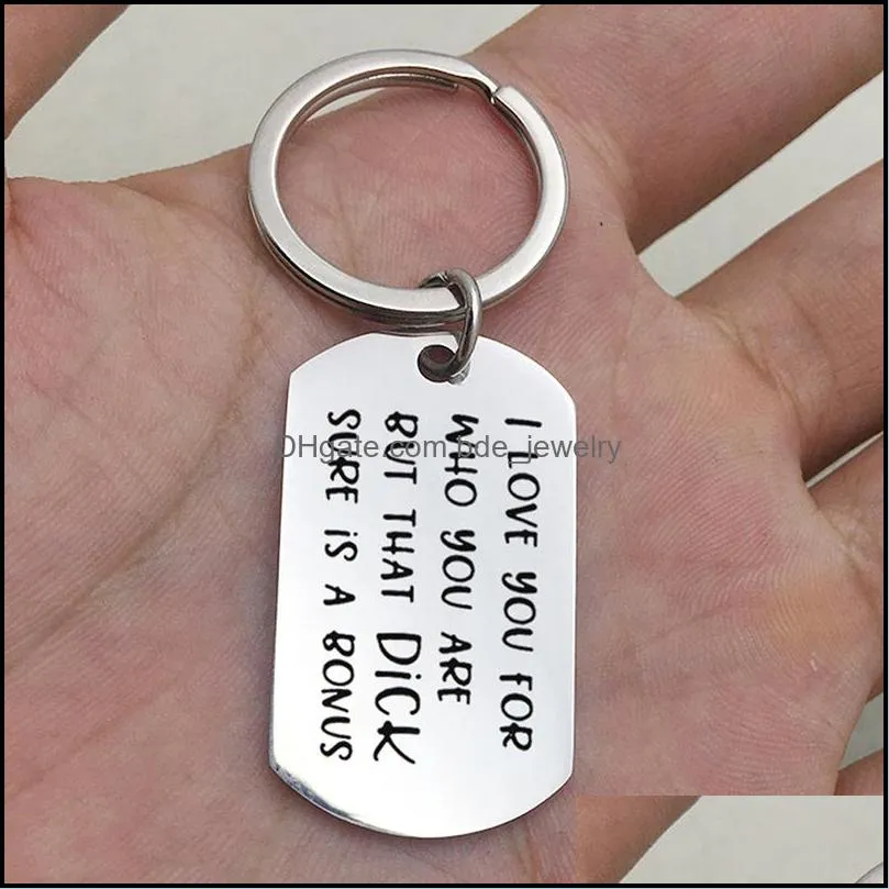 couples funny keychain i love you for who but that dick pussy sure is a bonus keychains boyfriend girlfriend husband wife