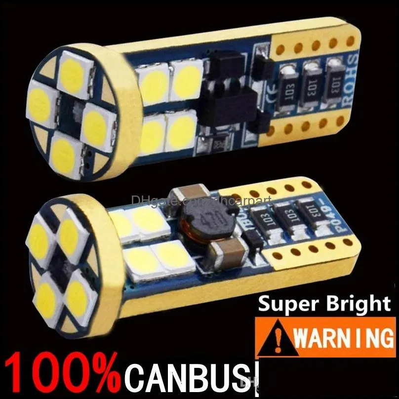 2pcs 100 canbus no error t10 led car parking light 500lm super bright 3030 smd w5w auto reading lamp wy5w wedge tail side bulb