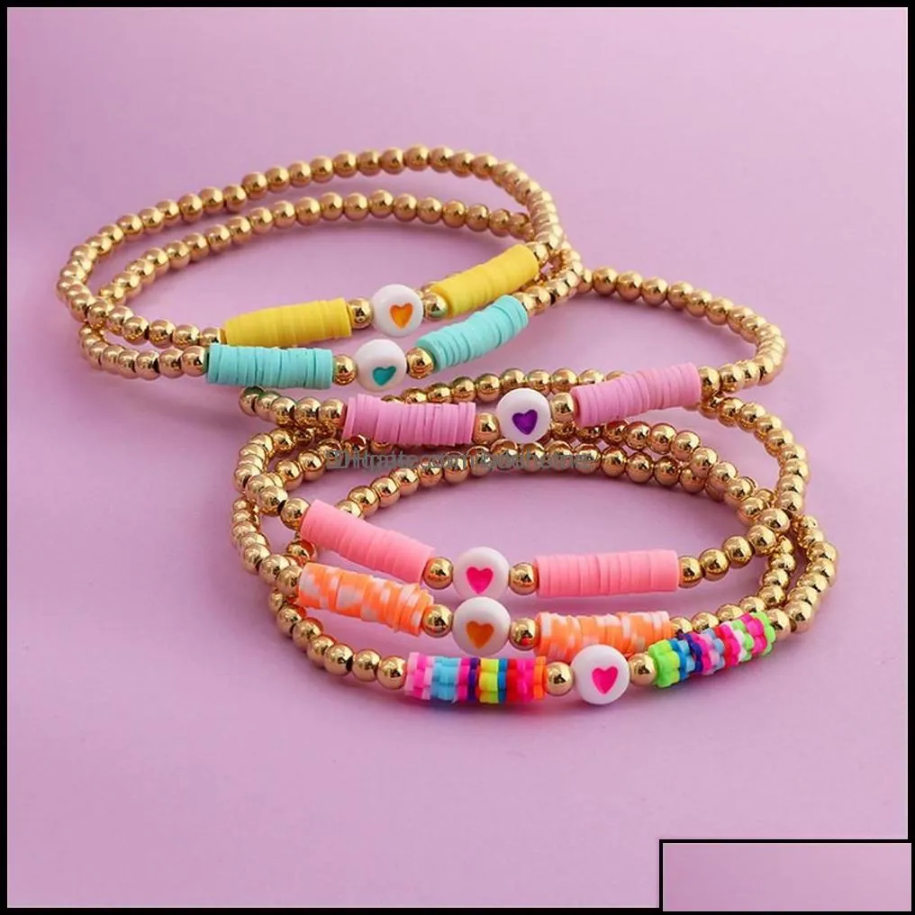 beaded strands bohemian style color soft colorf strands beaded bracelet for women girls mtiple strand handmade stretch bracelets dro