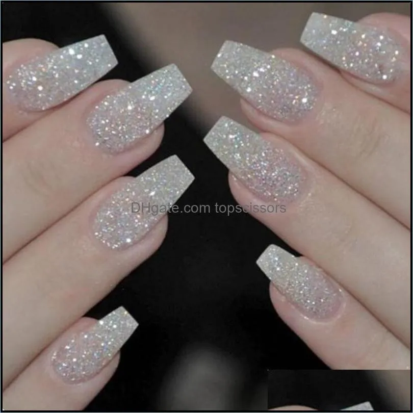 100pcs/box ballerina nails acrylic false nails full cover natural/white/clear coffin nail tips artificial french fake nail tips