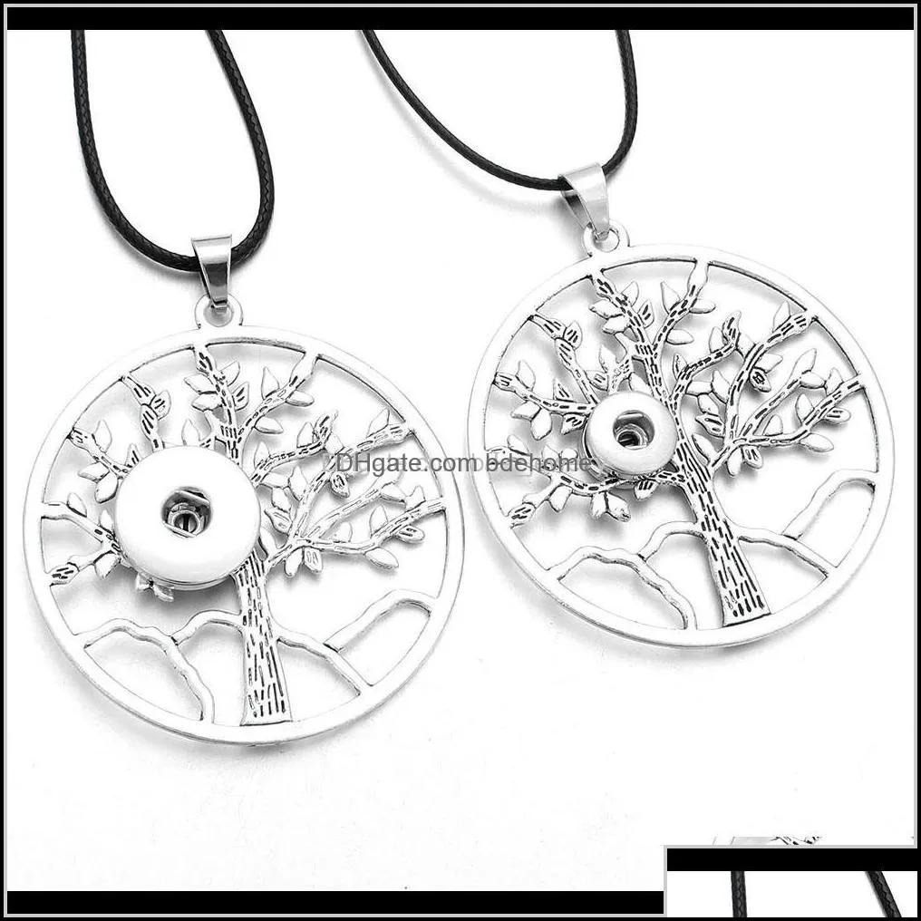 pendant necklaces jewelry pendants of tree snap necklace with chains fit 12mm or 18mm button jewelry dff0562 drop delivery 2021