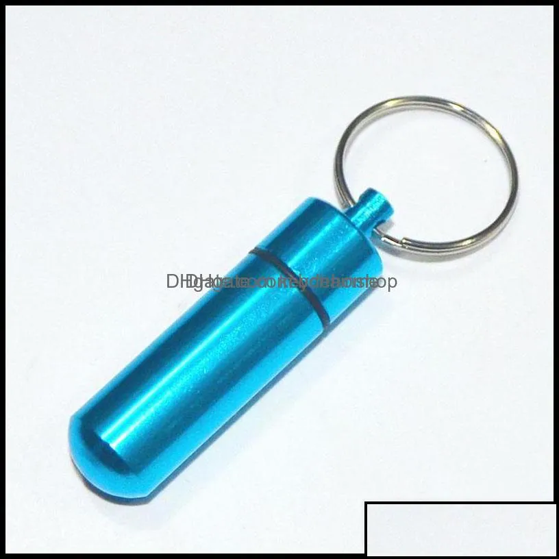 keychains fashion accessories waterproof keychain aluminum pill box case bottle cache holder container keyring medicine package health