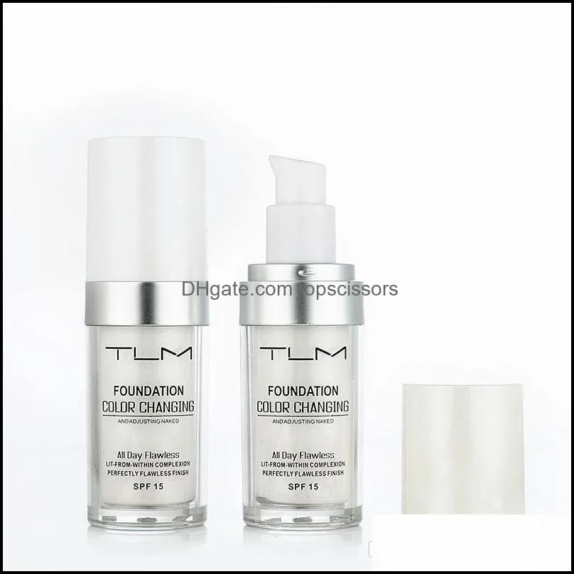 tlm flawless color changing foundation warm skin tone colour face makeup base nude facial moisturizing liquid cover concealer