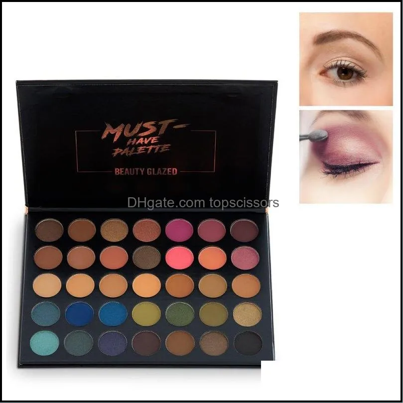 beauty glazed 35 color high gloss matte eye shadow natural glitter shimmer luminous matte glitter