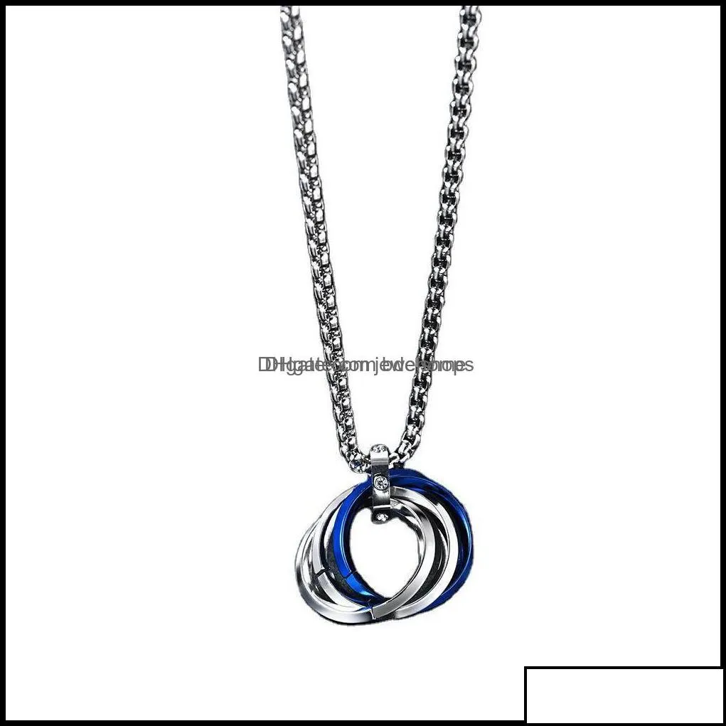 pendant necklaces pendants jewelry cool design street hiphop style men titanium steel necklace black gold sier plated circle charm drop