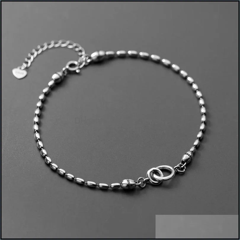 miqiao bracelet on the leg chain womens 925 sterling silver anklets female thai silver beanie foot fashion jewelry for girls