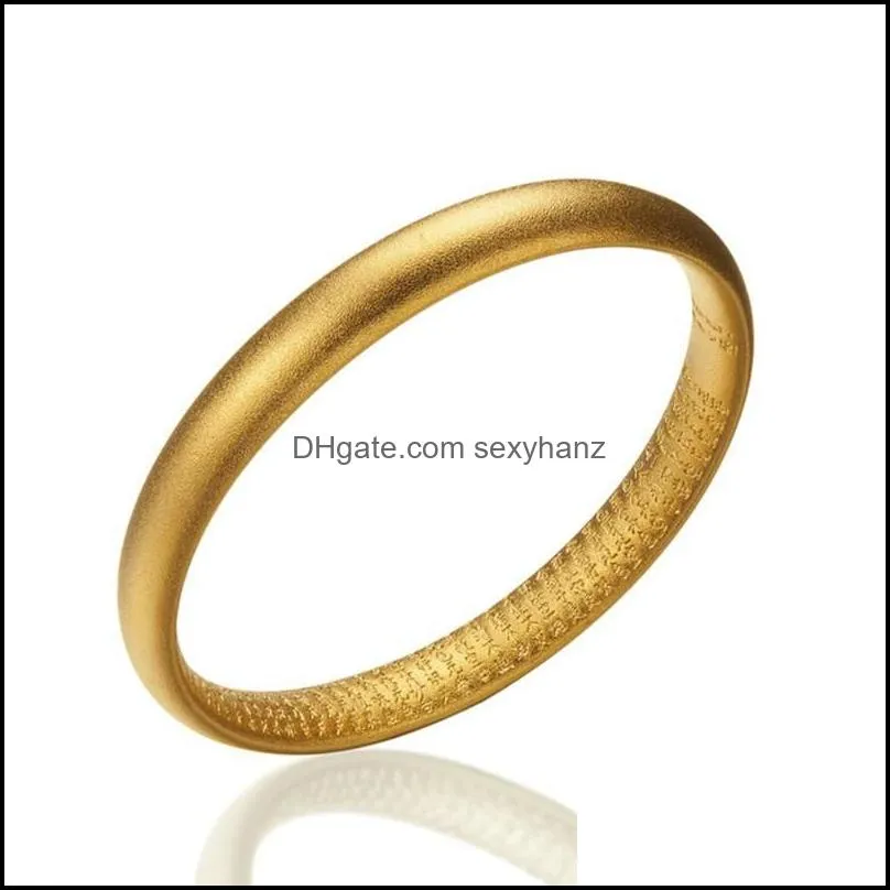 bangle frosted ancient classic female jewelry yellow gold filled closed womens bracelet solid wedding party giftbangle