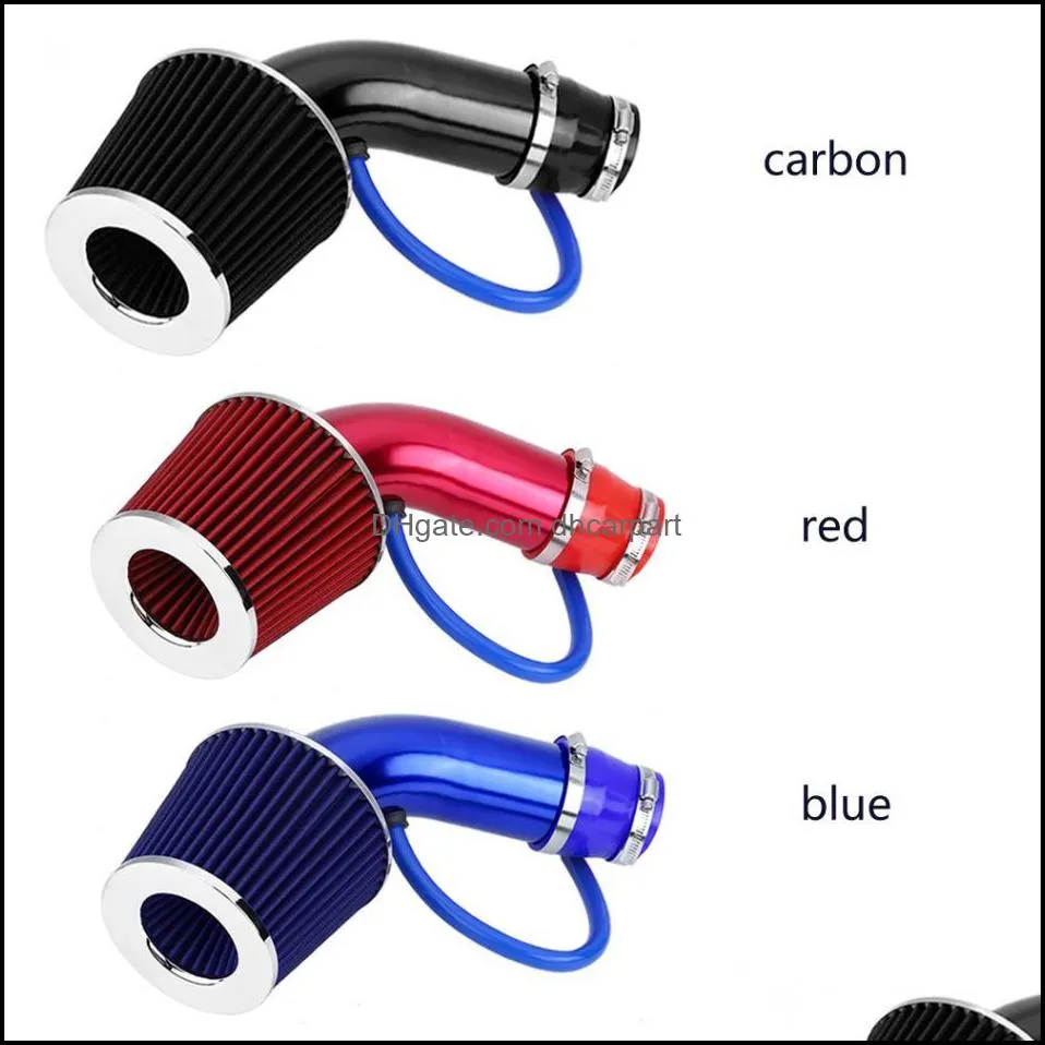 blue car engine intake pipe air filter mushroom head productivity 76mm inlet air filter 160mm high flow high cold air cone