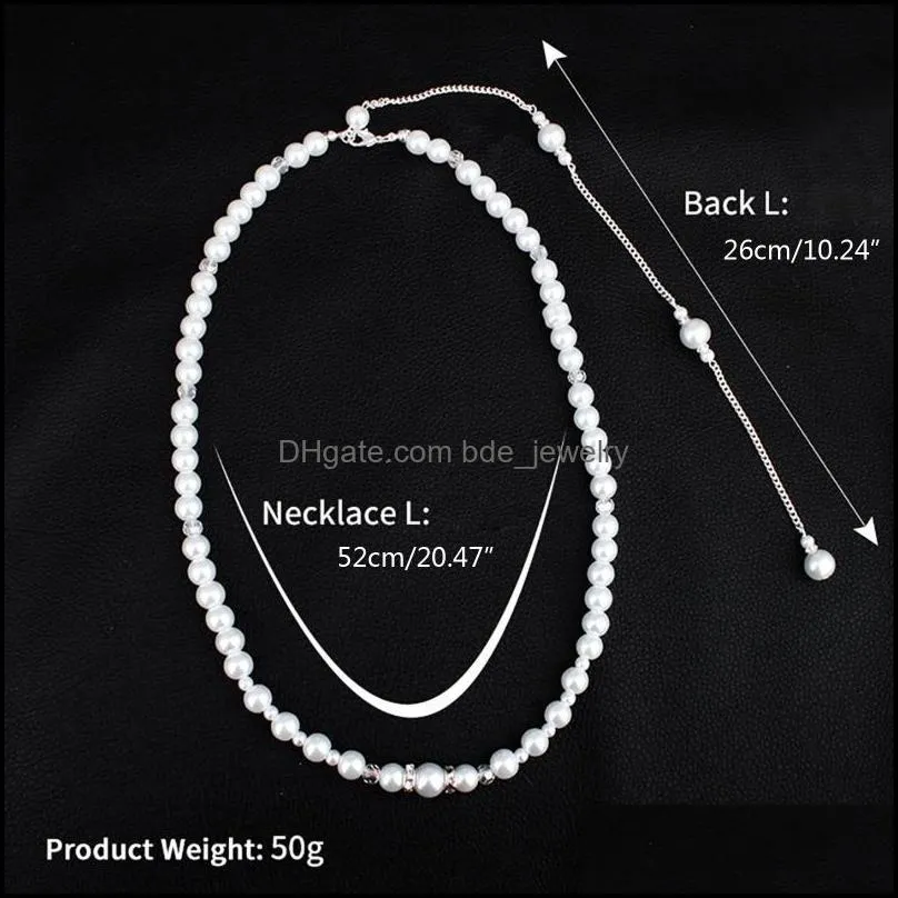 pendant necklaces dainty back necklace body chain jewelry wedding bridal backdrop for brides pearl simple necklacependant