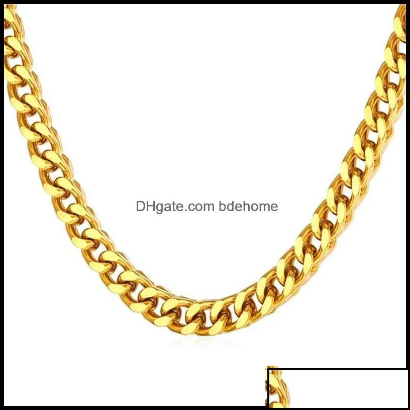 chains necklaces pendants jewelry collare chain necklace men stainless steel gold/black color link wholesale hippie n2601 432 q2 drop