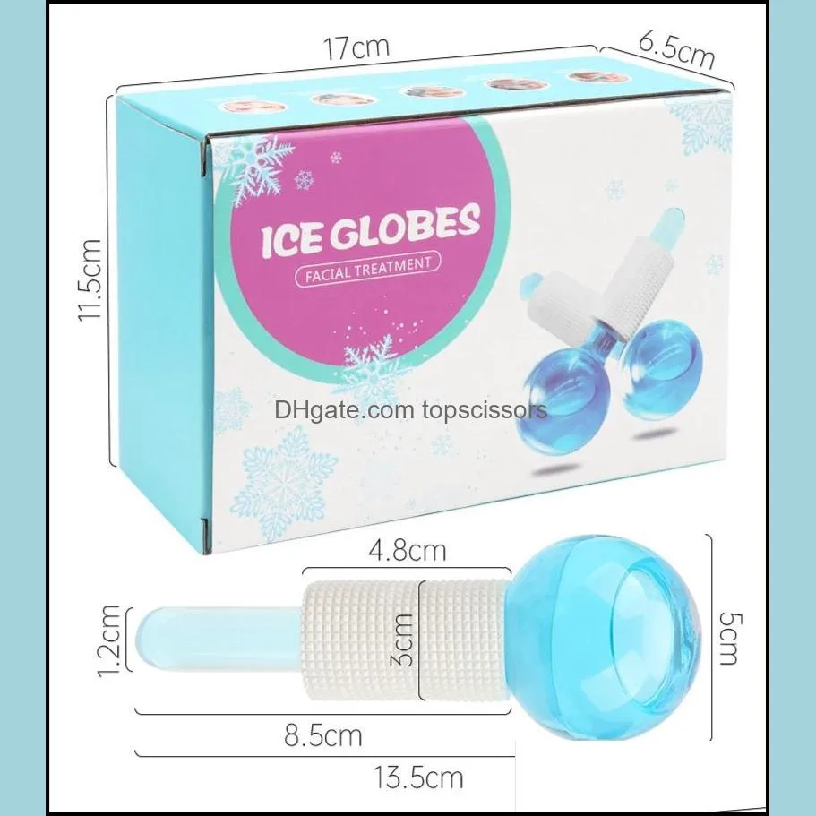 face massager large beauty ice hockey energy crystal ball facial cooling globes water wave face and eye massage skin care 2pcs/box