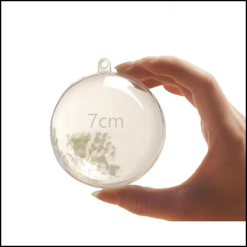 party decoration 10pcs/lot open plastic clear ornament round bauble decorations xmas supplies christmas tress ball transparent1