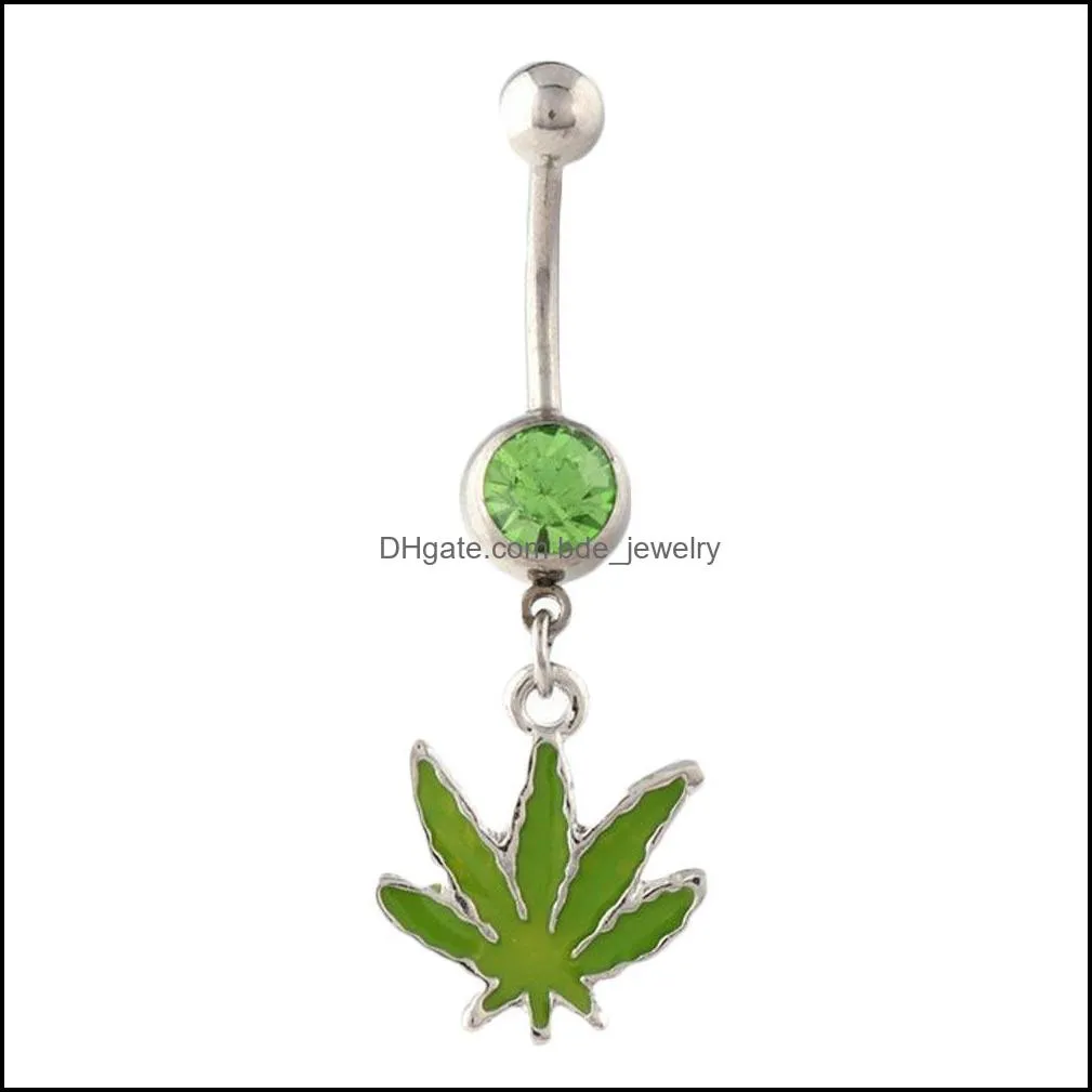 green navel piercing belly button ring industrial percing
