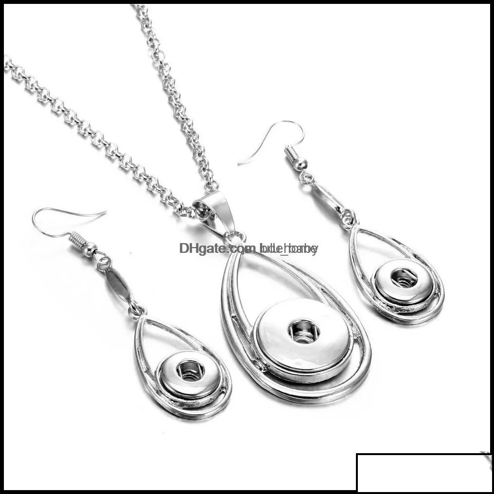 earrings necklace sier color snap button jewelry set 12mm 18mm pendant snaps buttons for women noosa drop delivery 2021 sets lulubaby