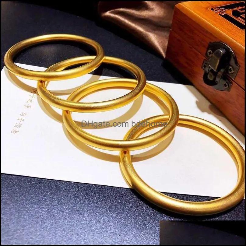 bangle fashion vintage color gold bangles titanium steel bracelets for women luxury jewelry 2022 trendy round simple stylebangle