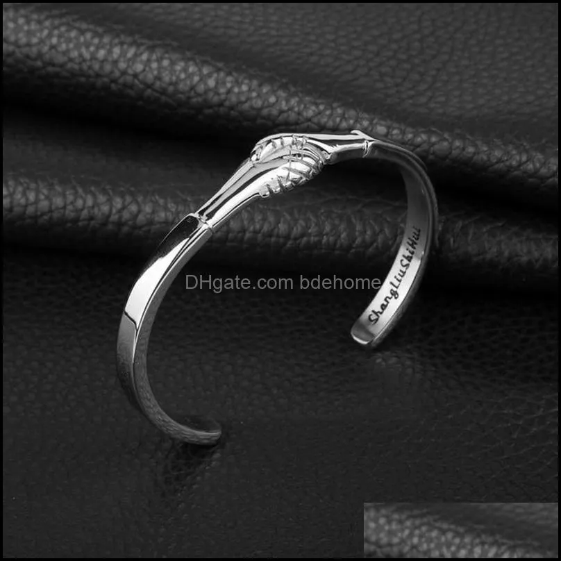 bangle vintage opening adjustable couples handshake bracelet for women men fashion retro charming wedding je g0f9