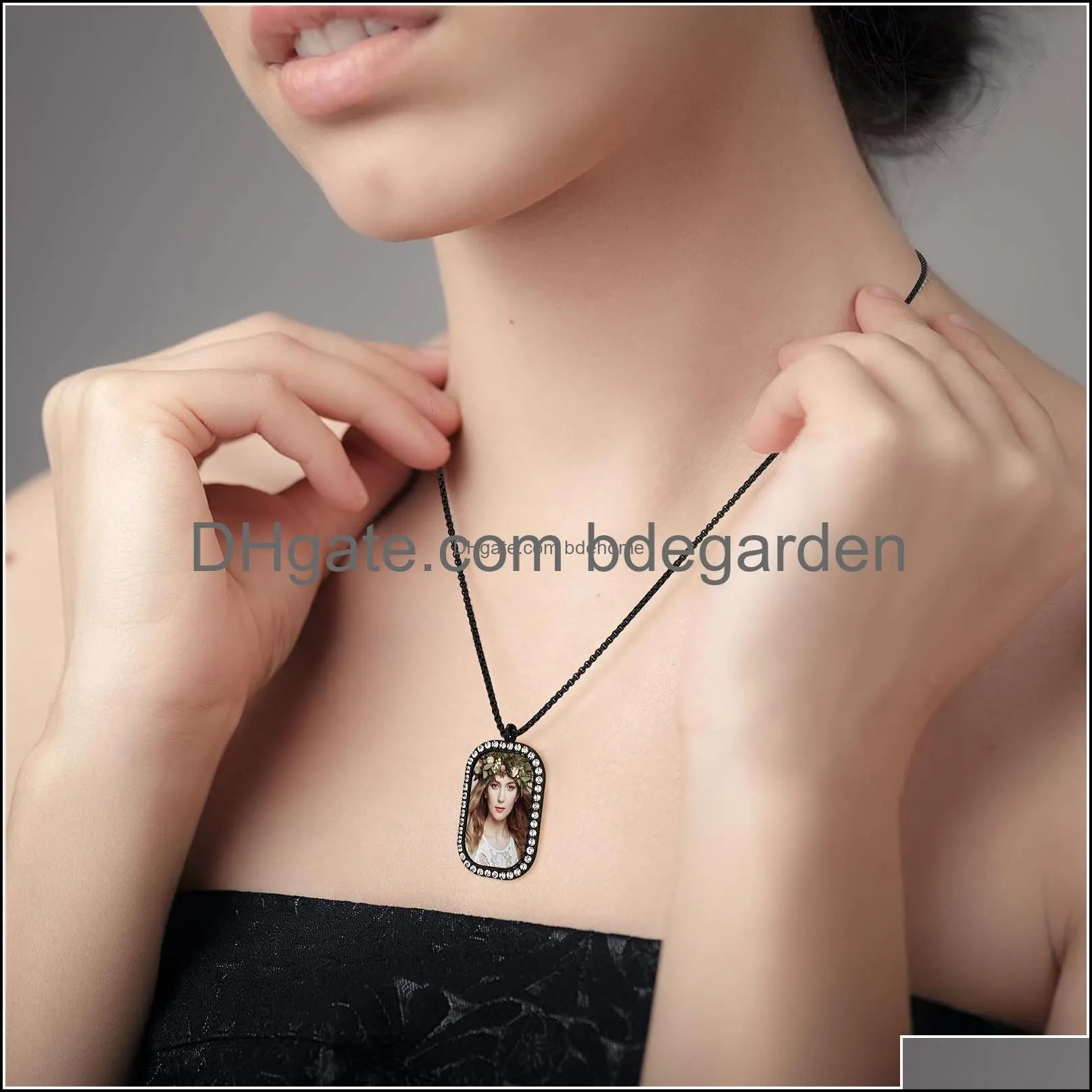 pendant necklaces sublimation for women heat transfer blank necklace base wit amycq