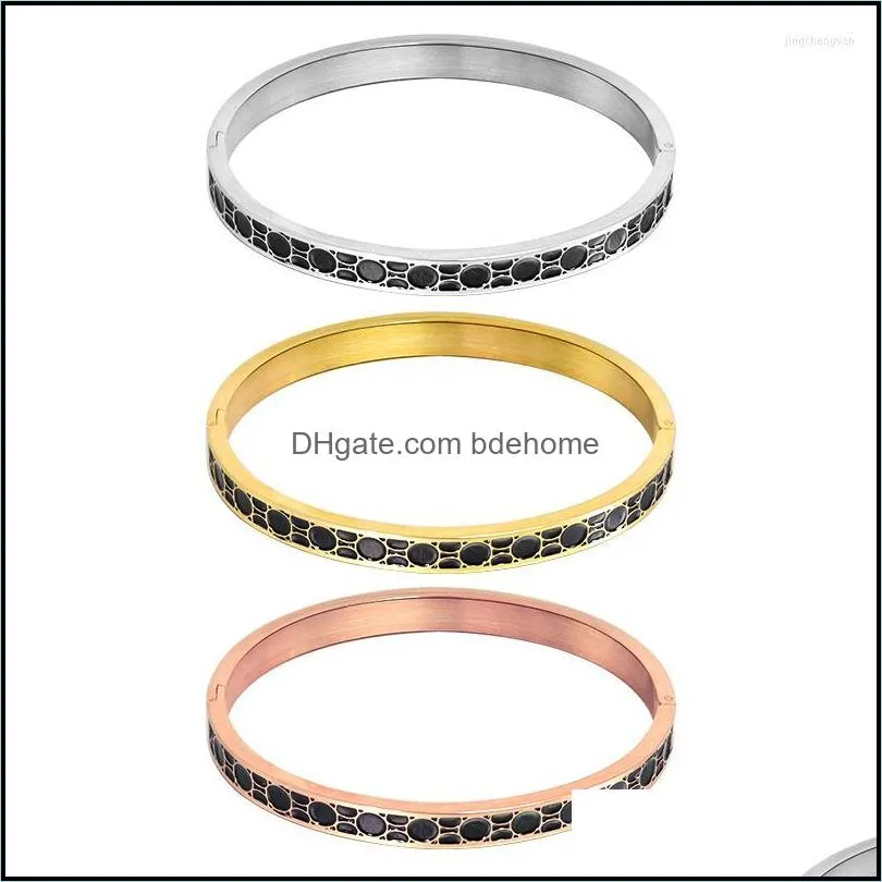 bangle hand bracelets for women stainless steel jewelry rose gold costume accessories cuffs couple personalized hard