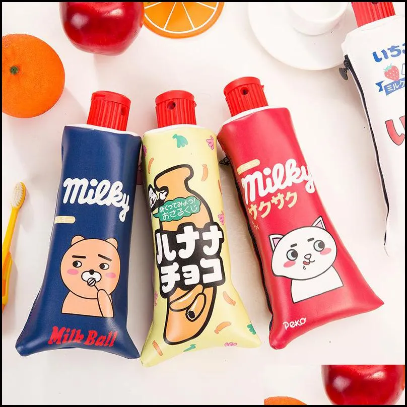 pencil cases 1pcs case modelling of toothpaste pu gift estuches school box pencilcase bag supplies stationery1