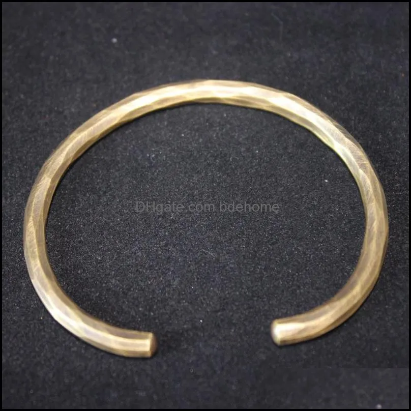 bangle handmade forged hammered antique brass bracelet for men wrist women hand craft jewelry unisex gift of boy girl