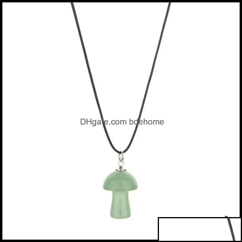 pendant necklaces pendants jewelry natural stone carving 2cm mushroom shape charms reiki healing chakra dhuvh