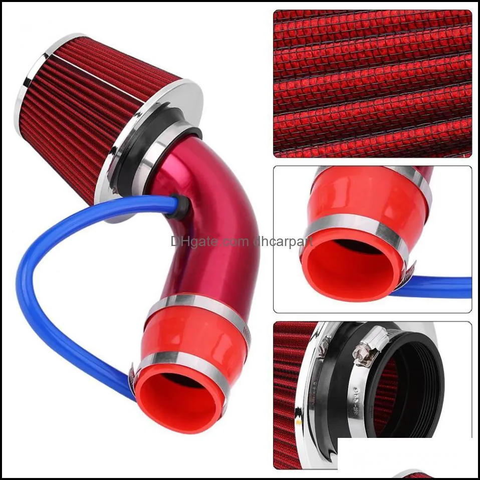 blue car engine intake pipe air filter mushroom head productivity 76mm inlet air filter 160mm high flow high cold air cone