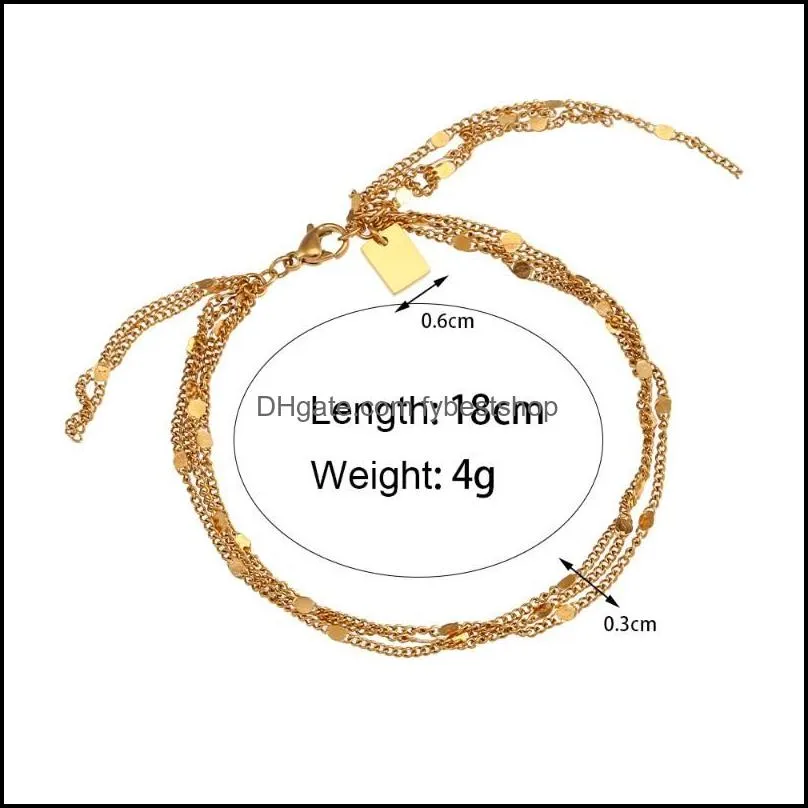 link bracelets 18k gold plated handmade sequined multilayer tassel for women 2022 trendy high quality waterproof