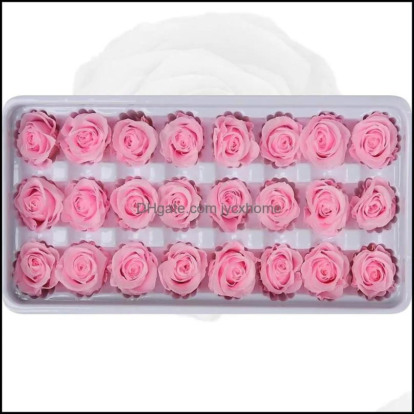 24pcs preserved flowers rose immortal rose mothers day diy wedding eternal life flower material gift wholesale dried flower/box 1365