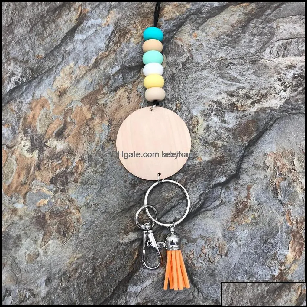 necklaces pendants jewelry wholesale design handmade sile beads pencil rope tassel pendant personalized engraved wood disc lanyard