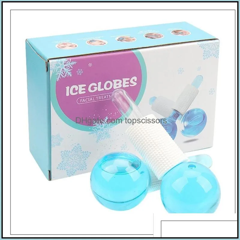 face massager large beauty ice hockey energy crystal ball facial cooling globes water wave face and eye massage skin care 2pcs/box