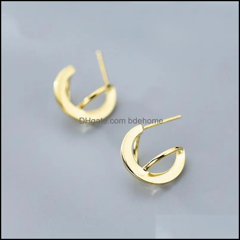 stud 925 sterling silver fashion jewelry unique punk geometric earrings for women lady gifts party earring aretes