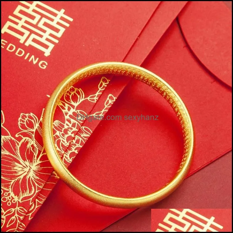 bangle frosted ancient classic female jewelry yellow gold filled closed womens bracelet solid wedding party giftbangle