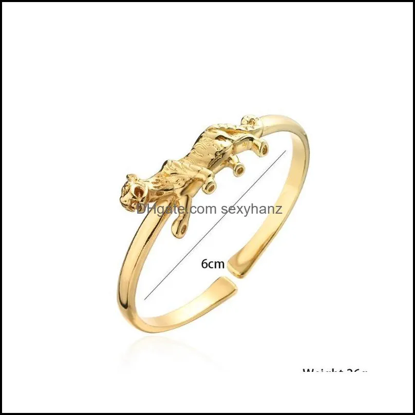 bangle europe and america selling products plated with 18k golden light leopard animal bracelet femalebangle
